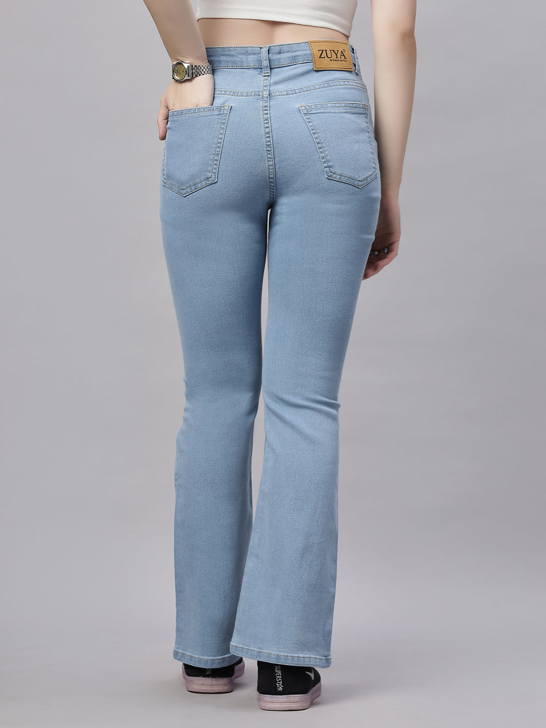 Zuya Bootcut Denim Jeans - 5 Pockets / Flattering, Timeless Style / Ice Blue - MY4020 ICE