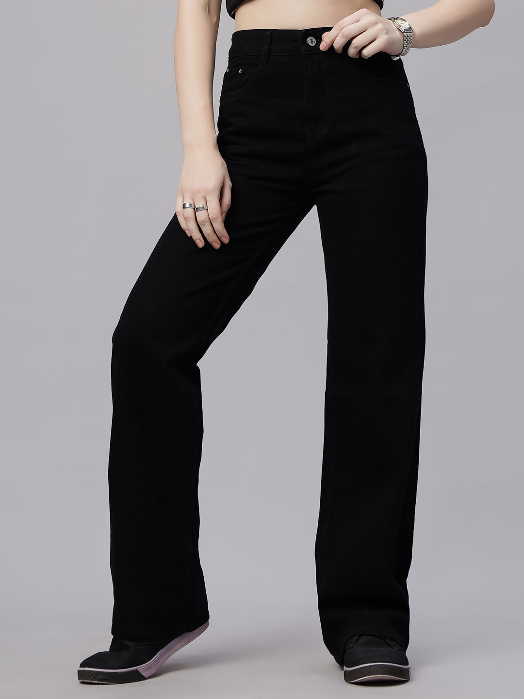 Zuya Wide Leg Denim Jeans - Effortless Edge - Black - MY2059 BLACK