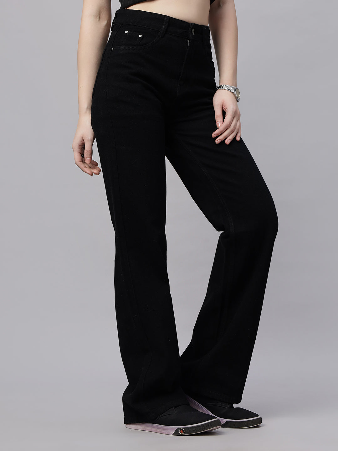 Zuya Wide Leg Denim Jeans - Effortless Edge - Black - MY2059 BLACK