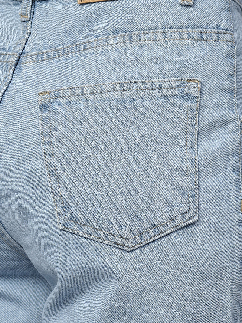 Zuya Ice Blue 6-Pocket Straight Fit Cargo Jeans – Utility Meets Fashion MY4008 ICE