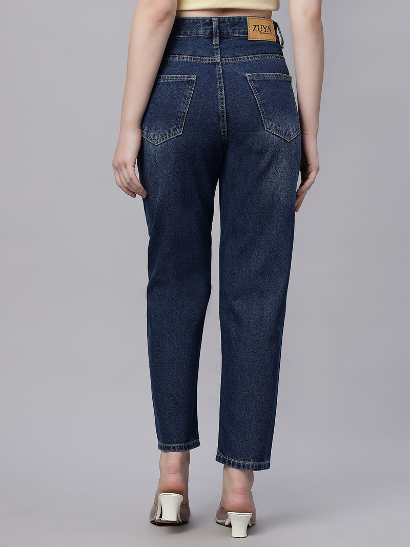 Zuya Mom Fit Whisker Jeans – Effortless Everyday Comfort MY3060W DX