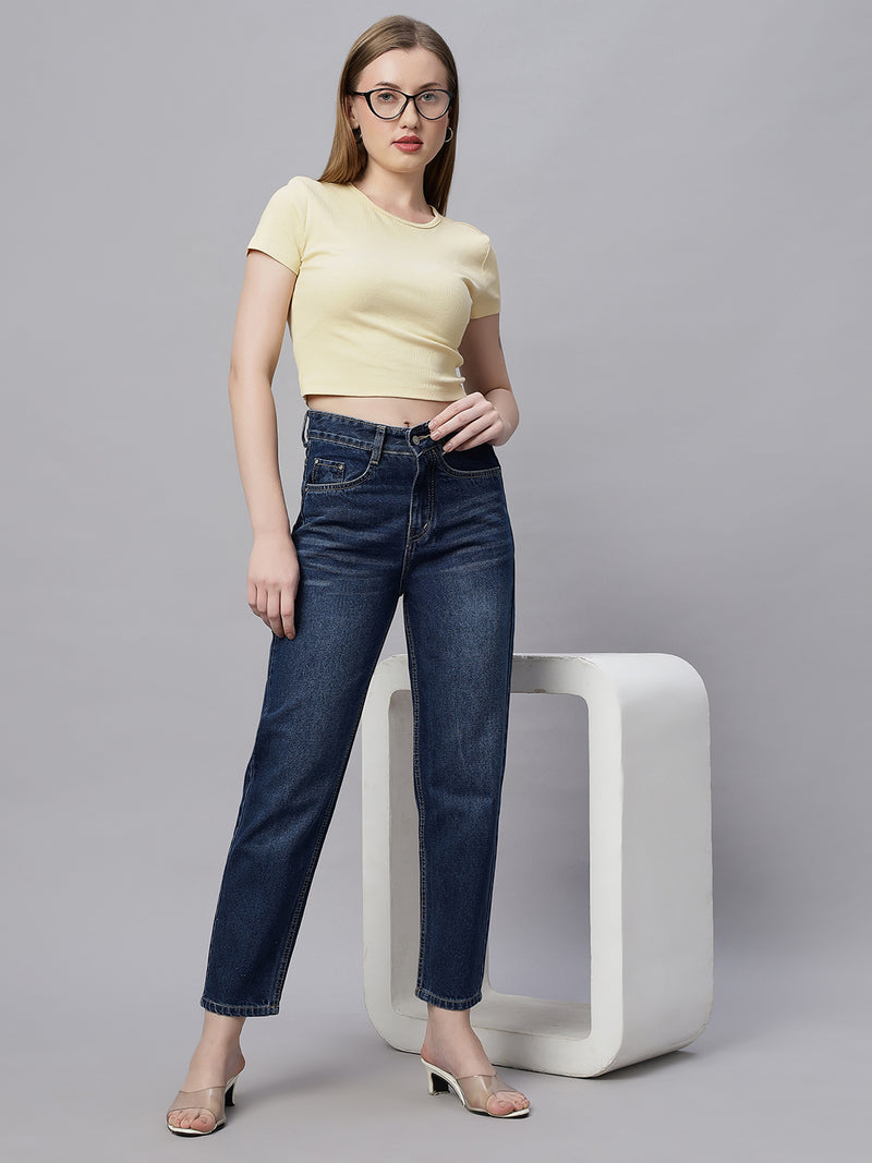 Zuya Mom Fit Whisker Jeans – Effortless Everyday Comfort MY3060W DX