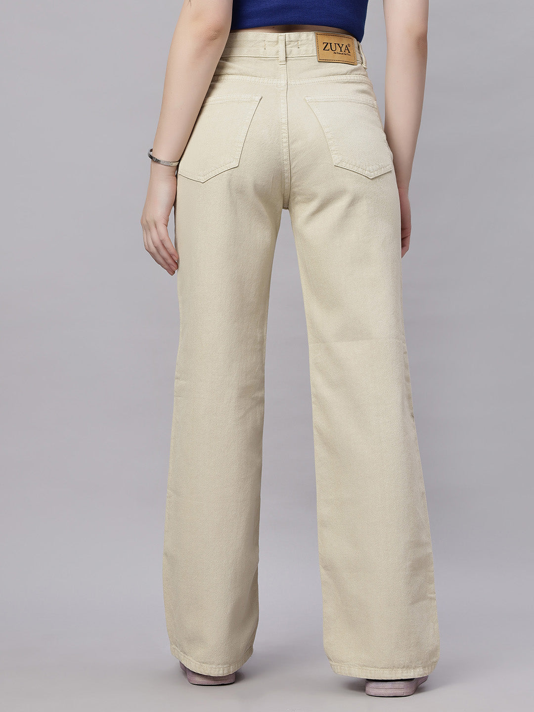 Zuya Wide Leg Denim Jeans - Effortless Edge - Cream - MY2059 CREAM C