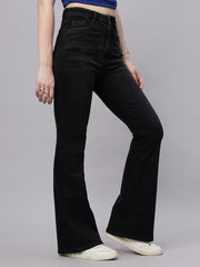 Zuya Black Whisker Super Wide Leg Denim Jeans – Sophisticated Street Style MY4021 BLACK A