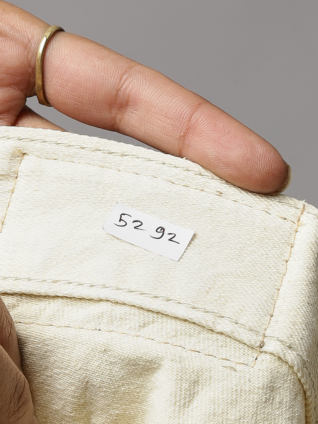 Zuya Straight Fit Denim Jeans - Timeless Sophistication - Cream - MY3059 CREAM