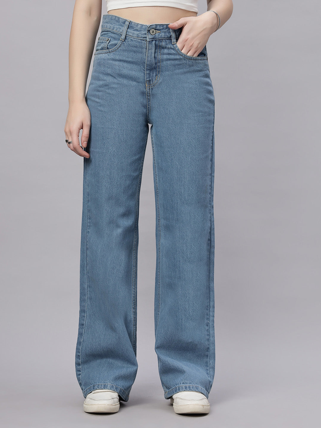 Zuya Wide Leg Denim Jeans - Effortless Edge - Blue - MY2059 ICE  HOLD