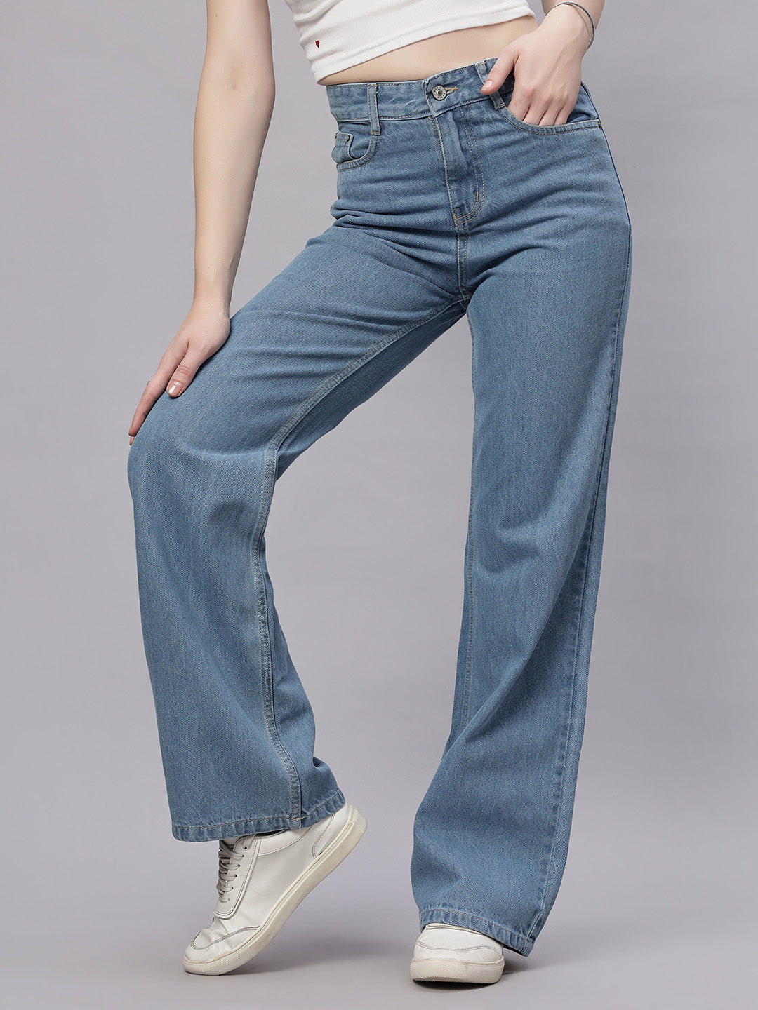 Zuya Wide Leg Denim Jeans - Effortless Edge - Blue - MY2059 ICE  HOLD