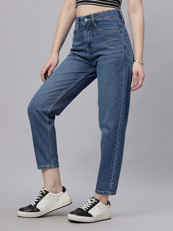 Zuya Mom Fit Whisker Jeans – Effortless Everyday Comfort MY3060 STONE W