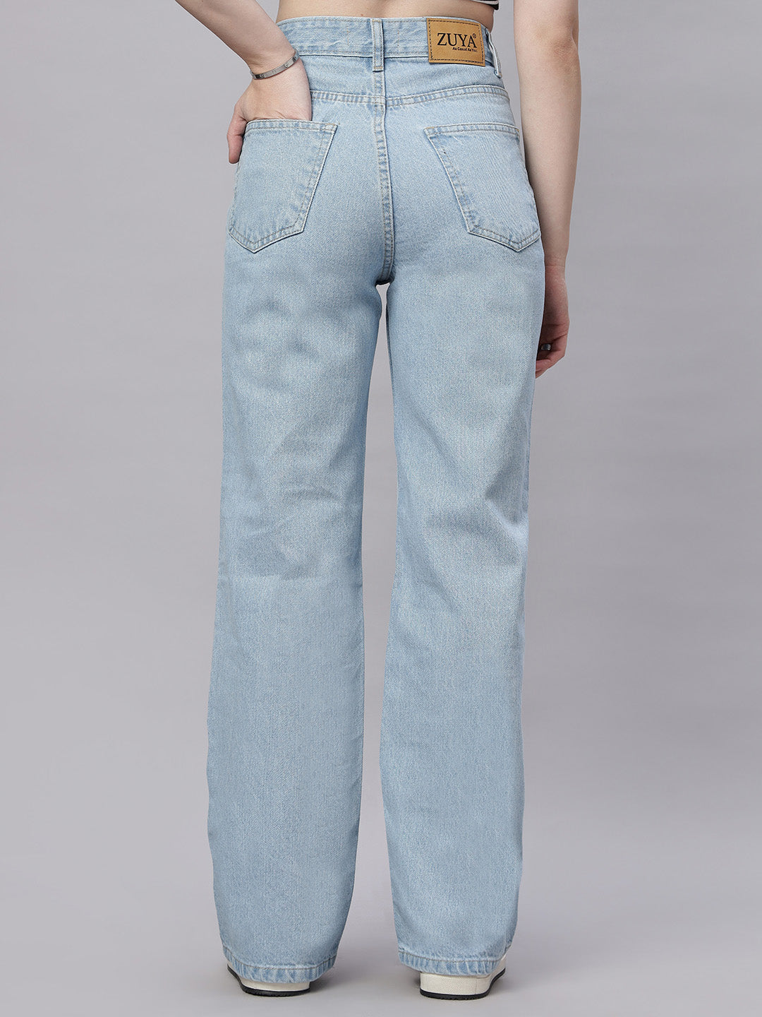 Zuya Wide Leg Denim Jeans - Effortless Edge - Light Blue - MY2059 ICE C