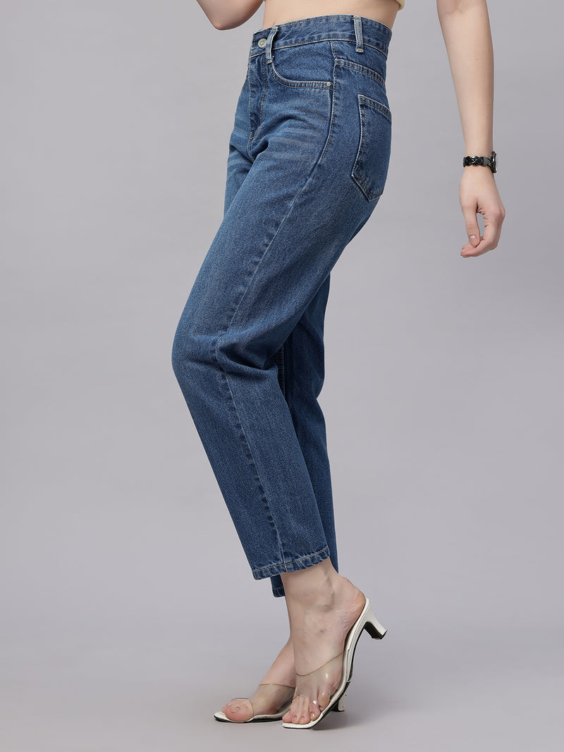 Zuya Mom Fit Whisker Jeans – Effortless Everyday Comfort MY3060 STONE