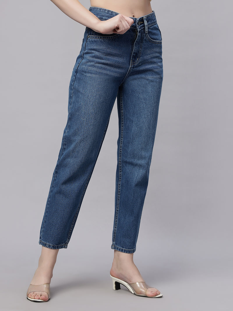 Zuya Mom Fit Whisker Jeans – Effortless Everyday Comfort MY3060 STONE
