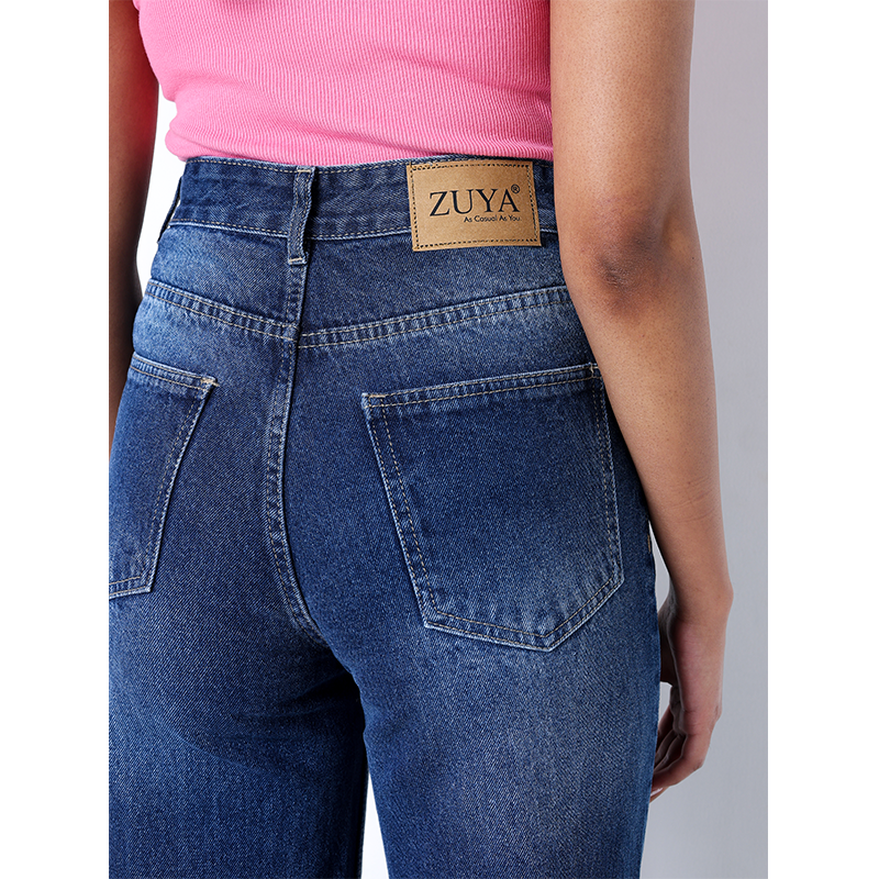 Zuya Super Wide Leg Denim Jeans - Effortless Edge - Dark Blue - MY2001-DX-W-A