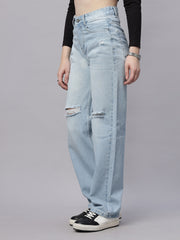 Zuya Wide Leg Stretch Denim Jeans - 5 Pockets / Effortless Edge & Elevated Comfort / White Ice Blue - MY2058 ICE WT