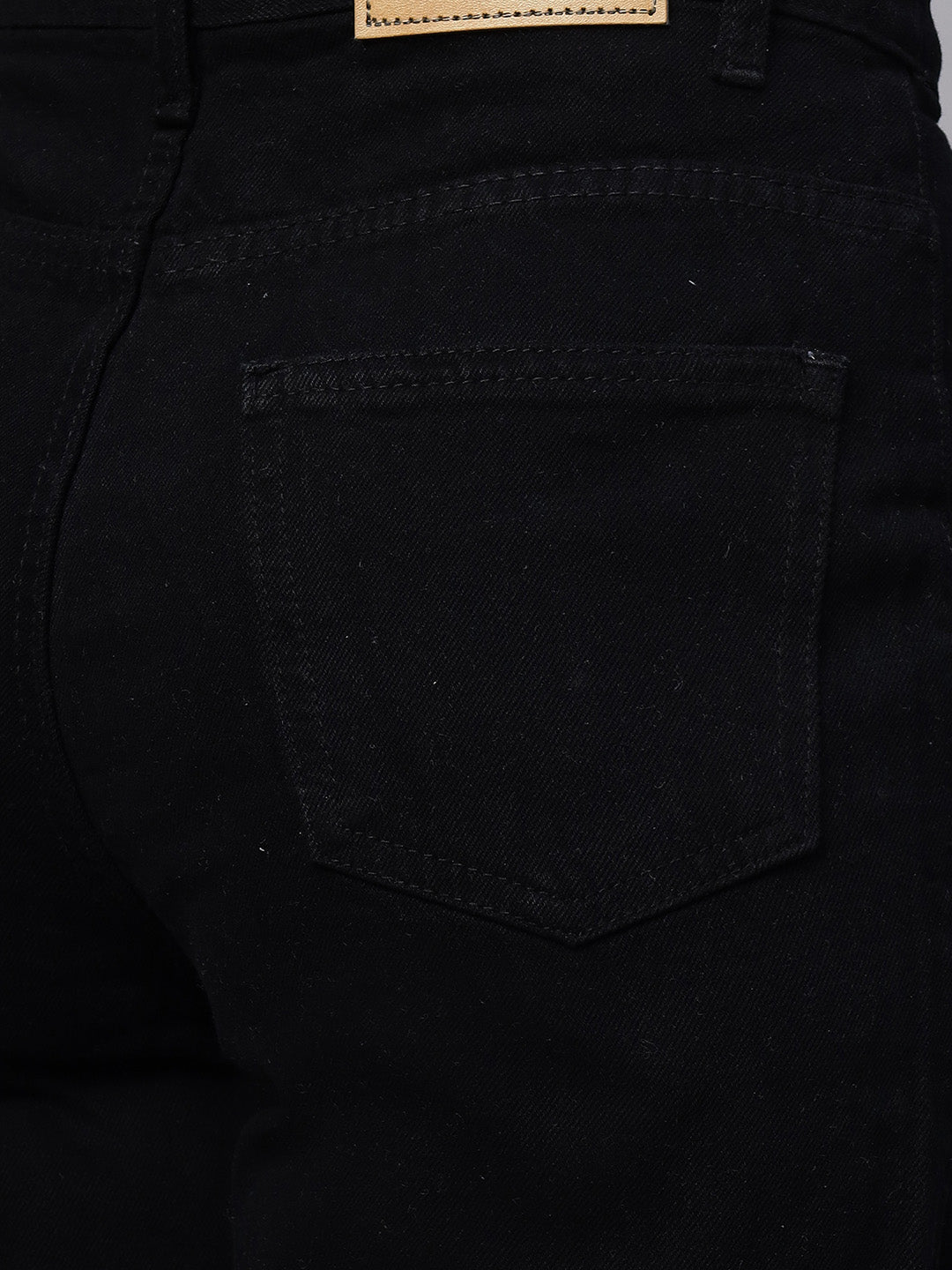 Zuya Straight Fit Denim Cargo Jeans - 6 Pockets / Rugged Utility Meets Everyday Style / Black - MY4008 BLACK