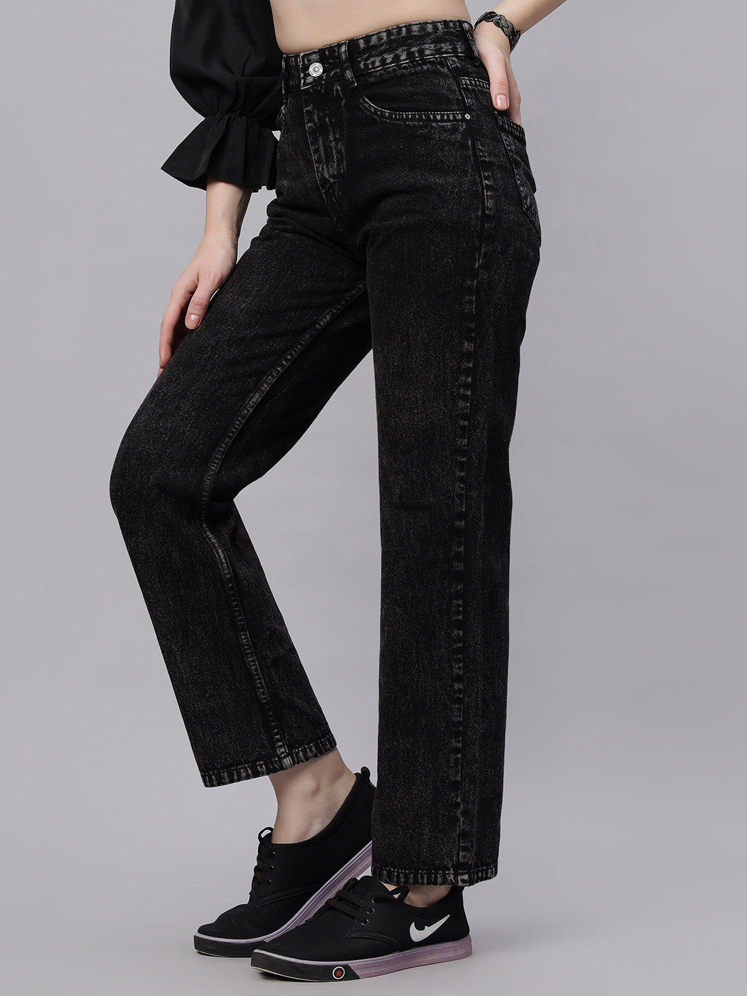 Zuya Straight Fit Denim Jeans - Timeless Sophistication - Charcoal - MY3059 CHARCOAL