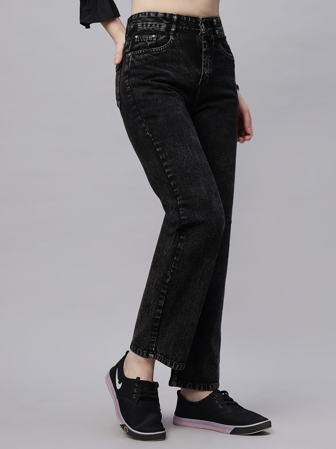 Zuya Straight Fit Denim Jeans - Timeless Sophistication - Charcoal - MY3059 CHARCOAL