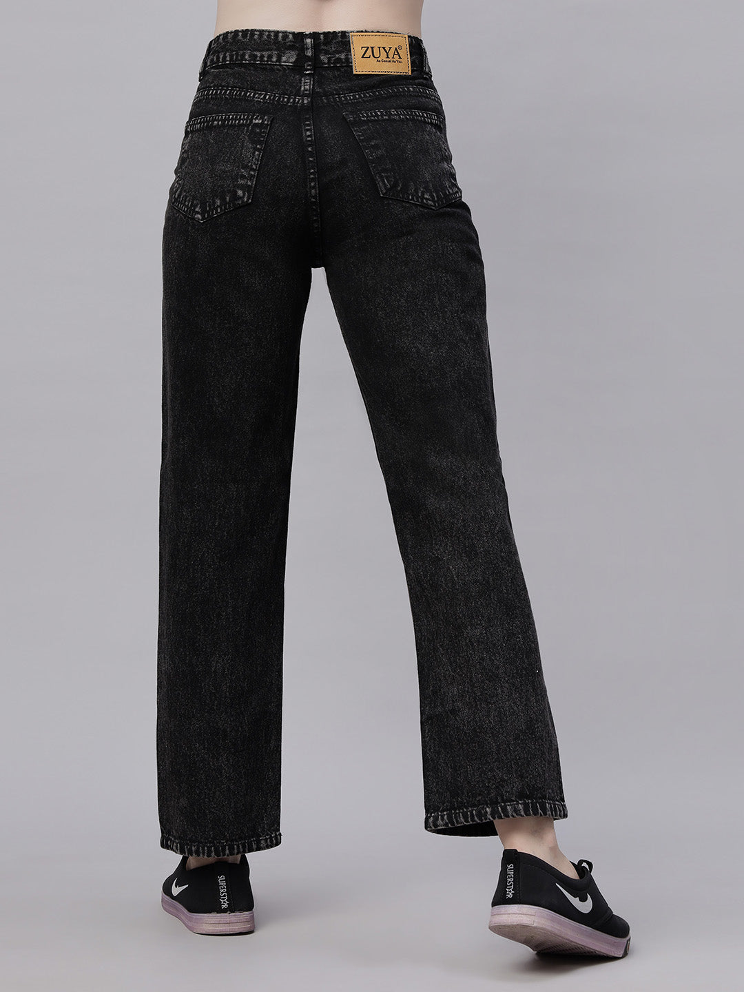 Zuya Straight Fit Denim Jeans - Timeless Sophistication - Charcoal - MY3059 CHARCOAL