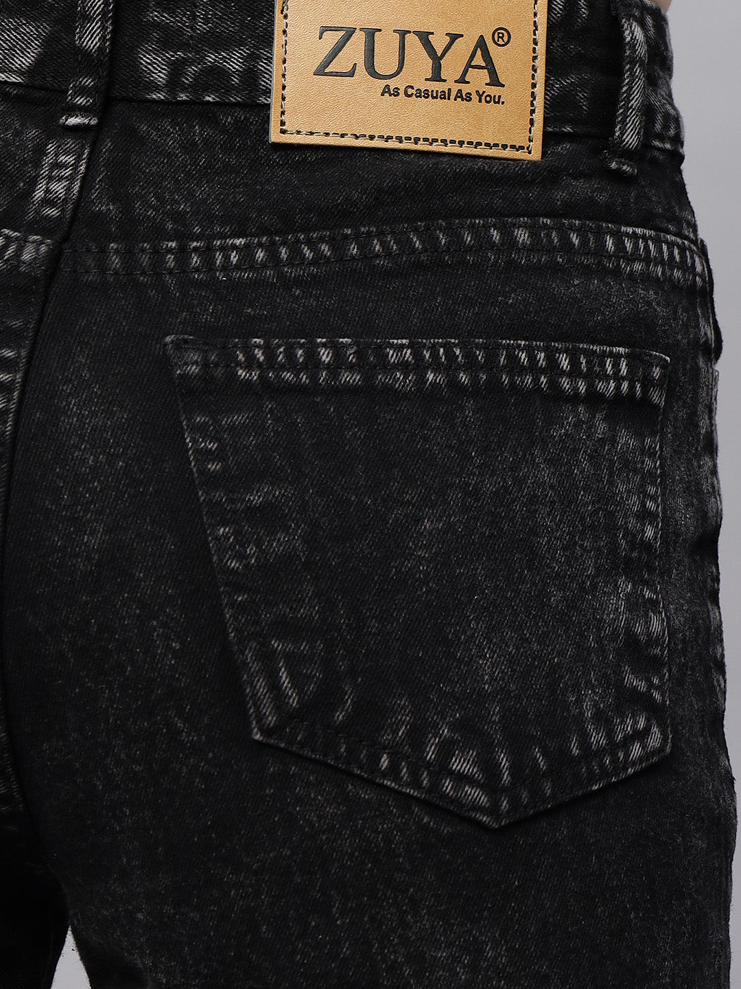 Zuya Straight Fit Denim Jeans - Timeless Sophistication - Charcoal - MY3059 CHARCOAL