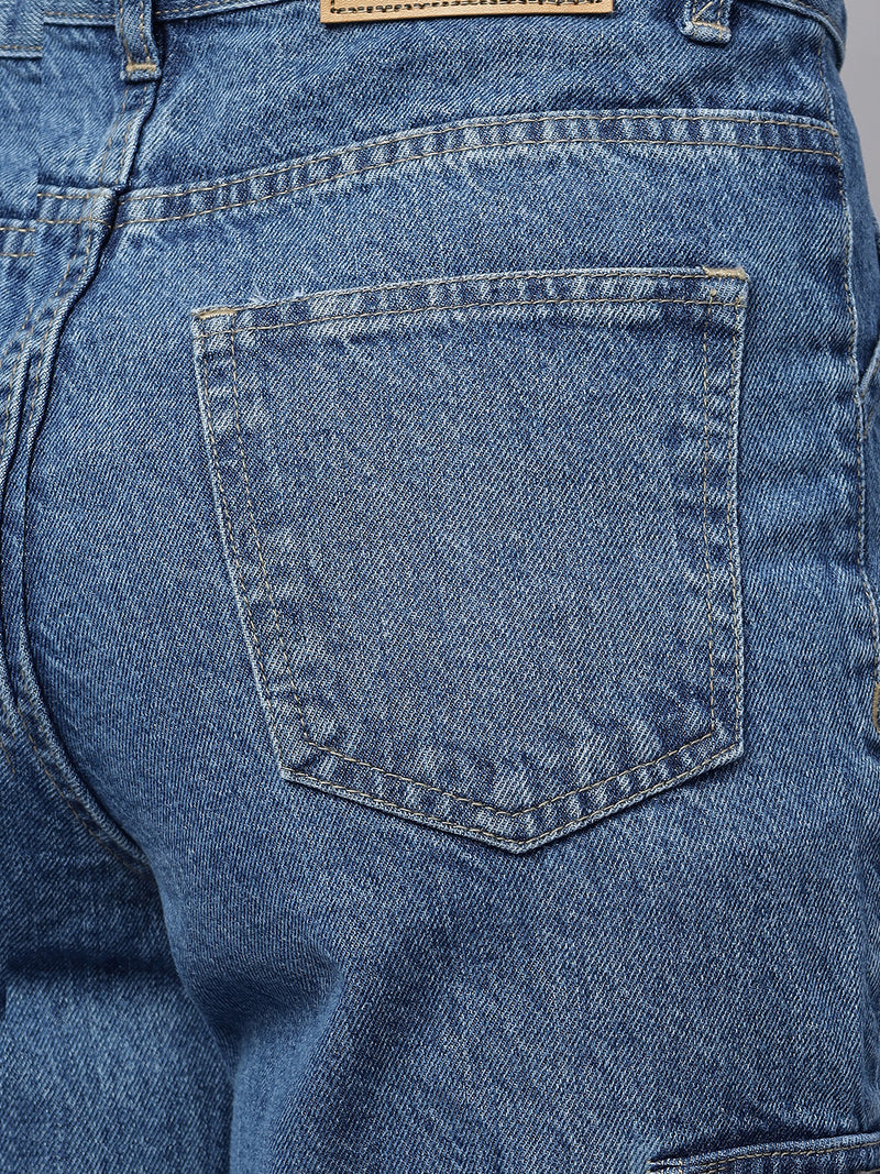 Zuya Stone Blue 6-Pocket Denim Cargo Jeans – Stylish & Practical MY4008 STONE