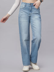 Zuya Whisker Straight Fit Denim Jeans - 5 Pockets / Classic Comfort & Style / Stone Light Blue - MY3058 STONE W