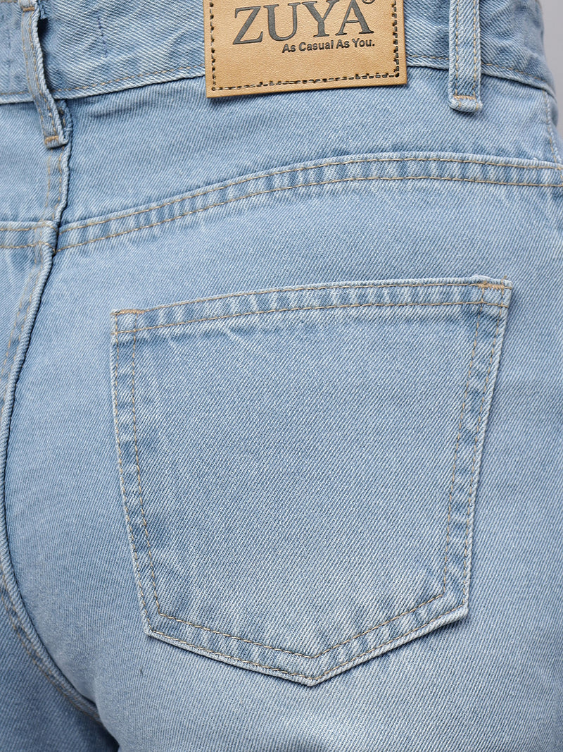 Zuya Mom Fit Whisker Jeans – Effortless Everyday Comfort MY3060 ICE W1