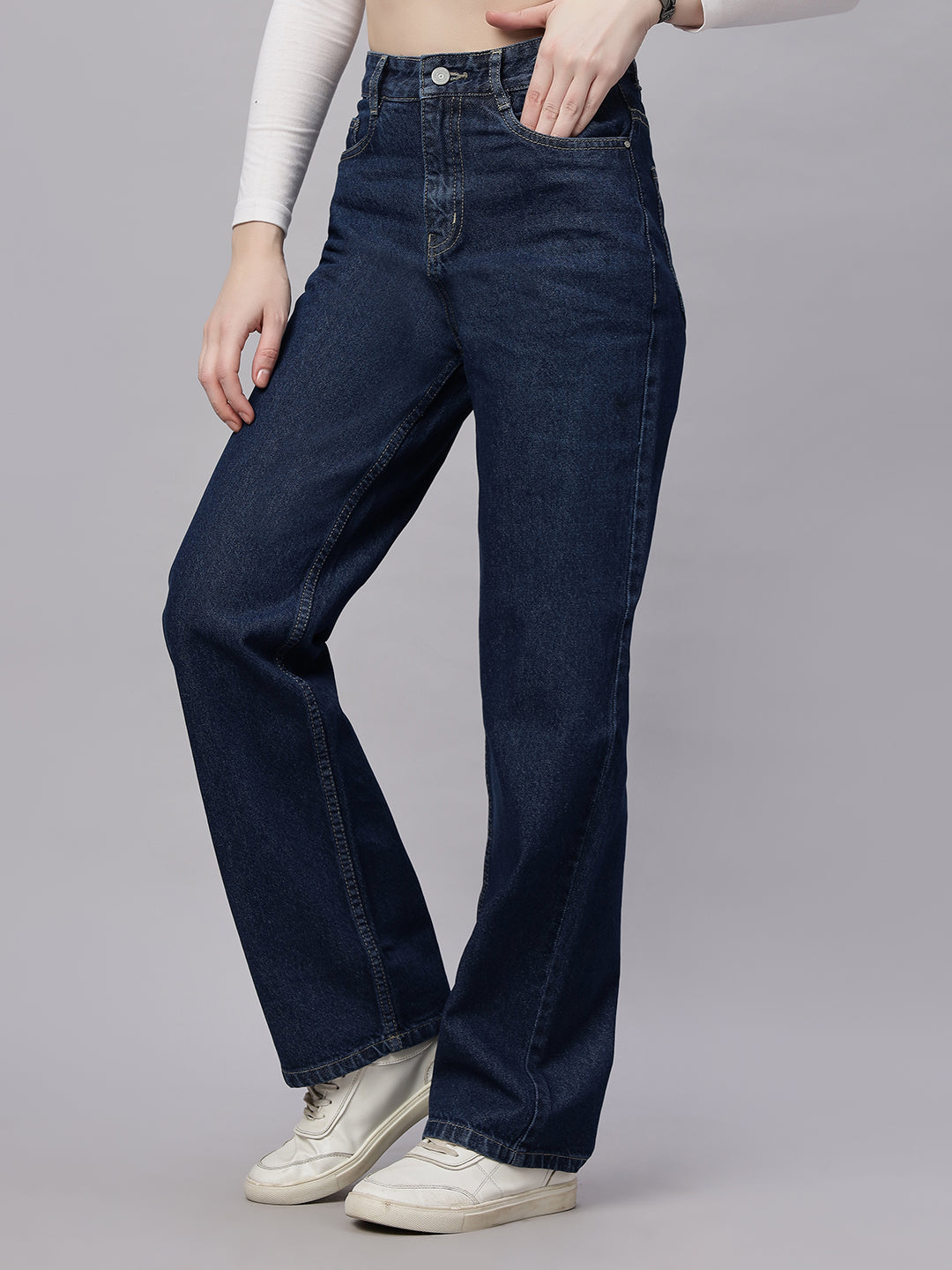 Zuya Straight Fit Denim Jeans - Timeless Sophistication - Dark Blue - MY3059 DX