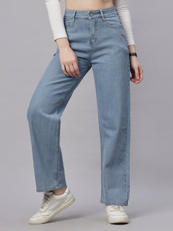 Zuya Ice Blue Straight Fit Jeans Timeless Casual Cool MY3059 ICE