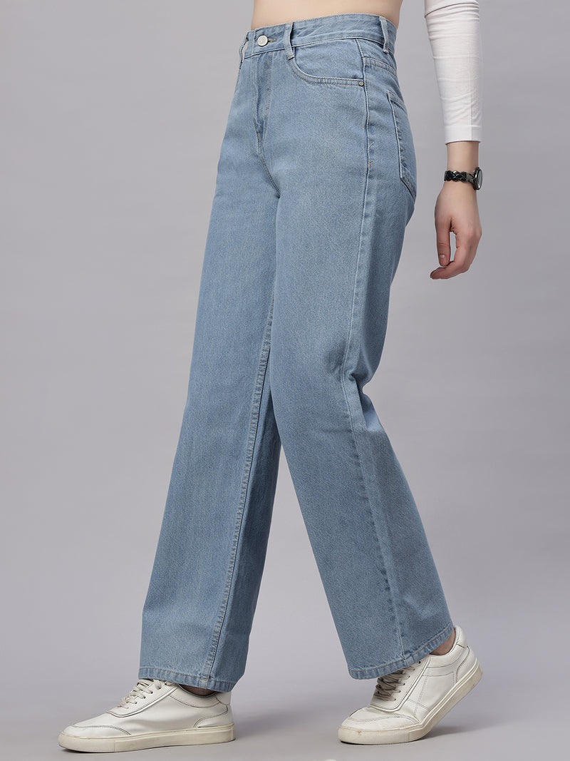 Zuya Ice Blue Straight Fit Jeans Timeless Casual Cool MY3059 ICE