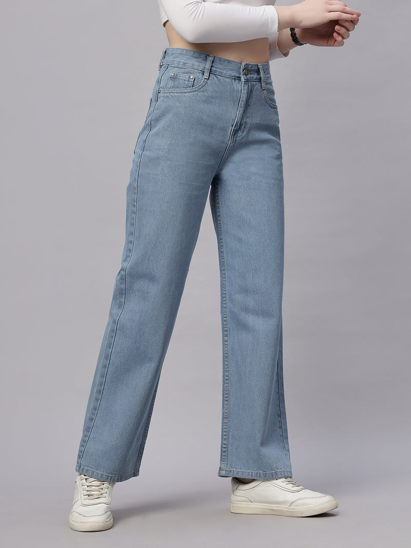 Zuya Ice Blue Straight Fit Jeans Timeless Casual Cool MY3059 ICE