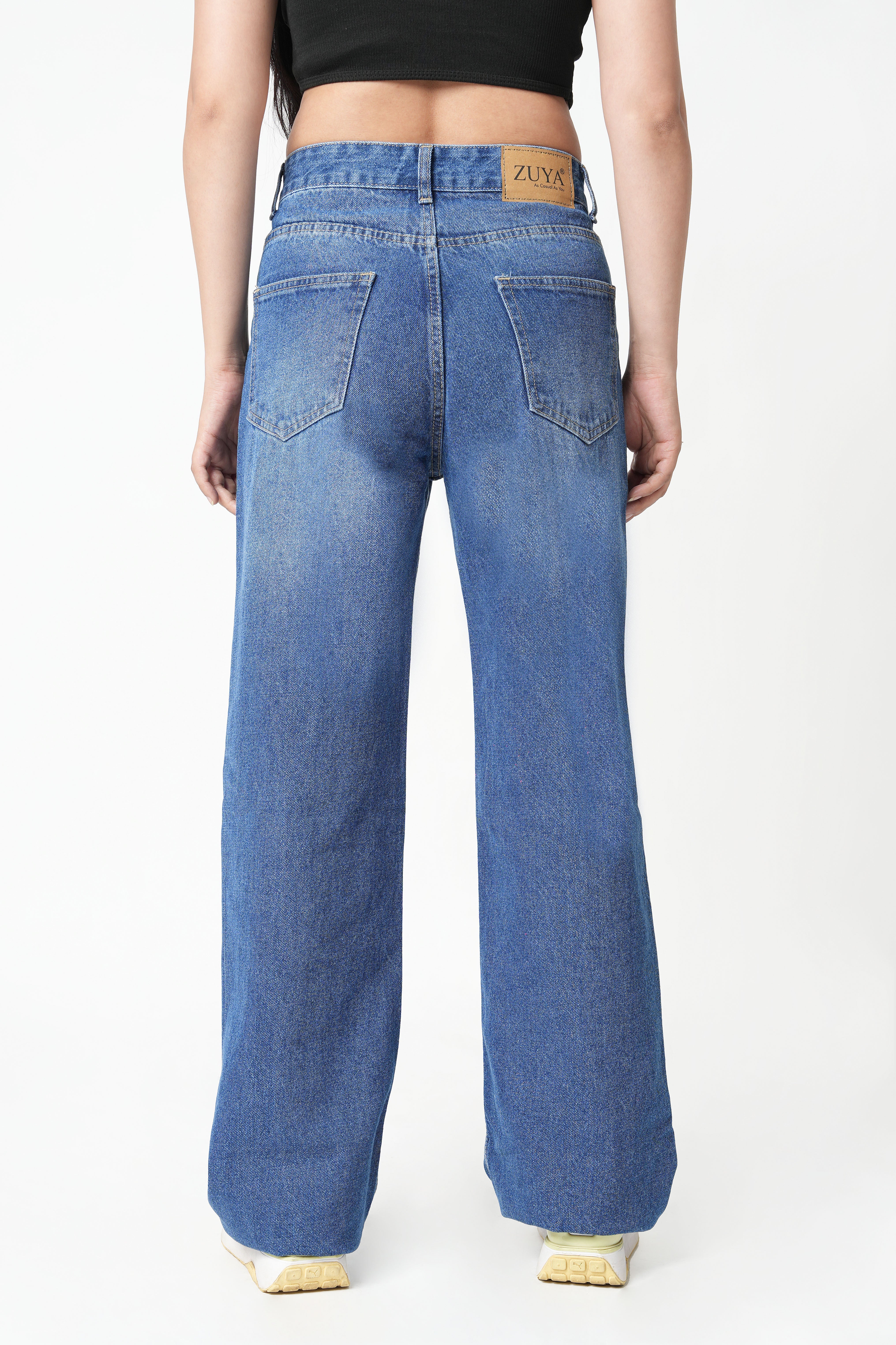 Zuya Whisker Torn Denim Jeans - Casual Rebel Look - Stone Blue - MY2003-STONE-TORN-SP