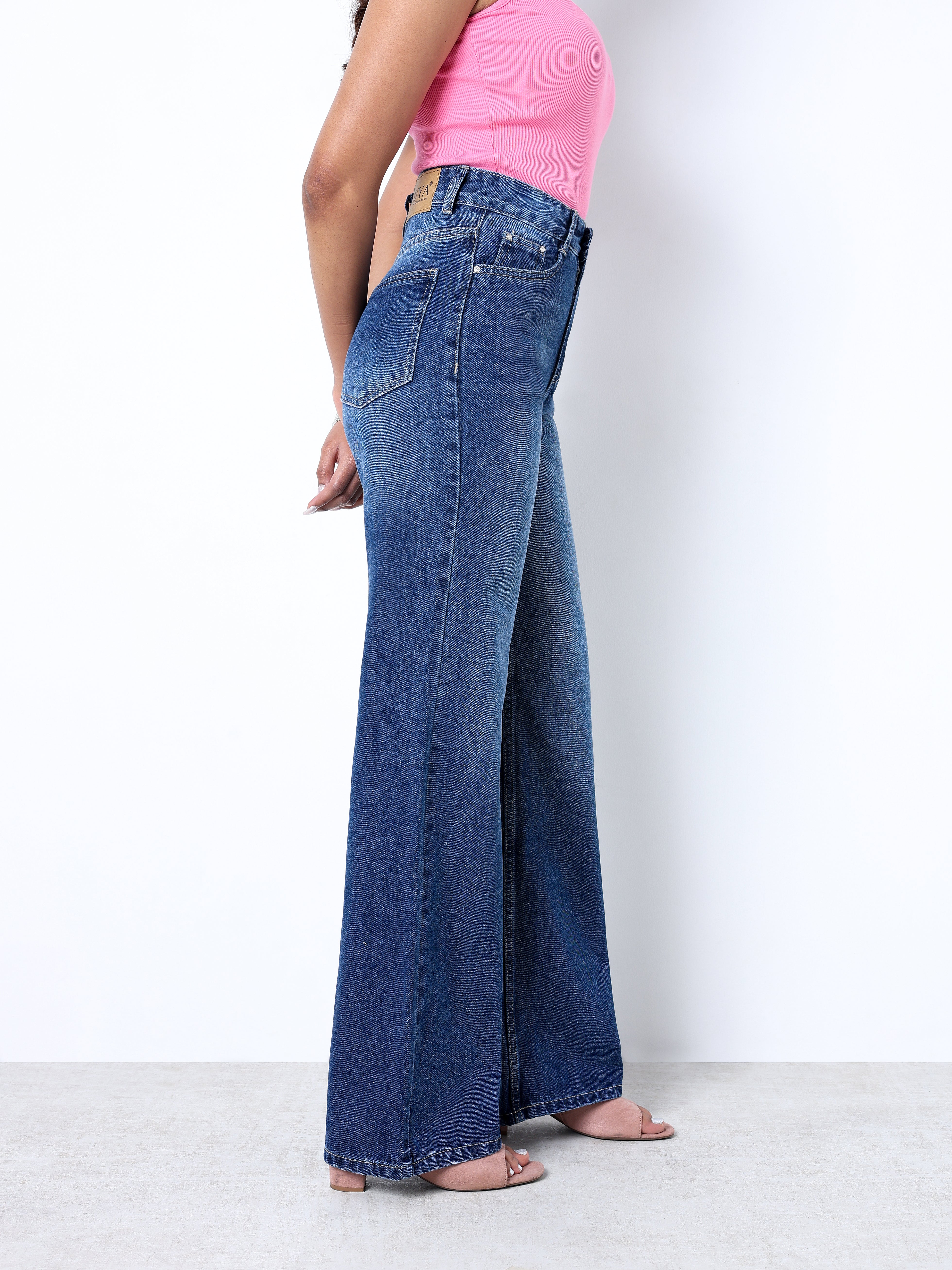Zuya Super Wide Leg Denim Jeans - Effortless Edge - Dark Blue - MY2001-DX-W-A