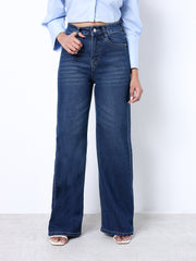 Zuya Wide Leg Stretch Denim Jeans - 5 Pockets / Effortless Edge & Elevated Comfort / Dark Blue With - MY2058-DX-W-TINT