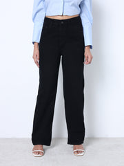 Zuya Straight Fit Plain Denim Jeans - Timeless Sophistication - Black- MY3059-BLACK-PLAIN-A