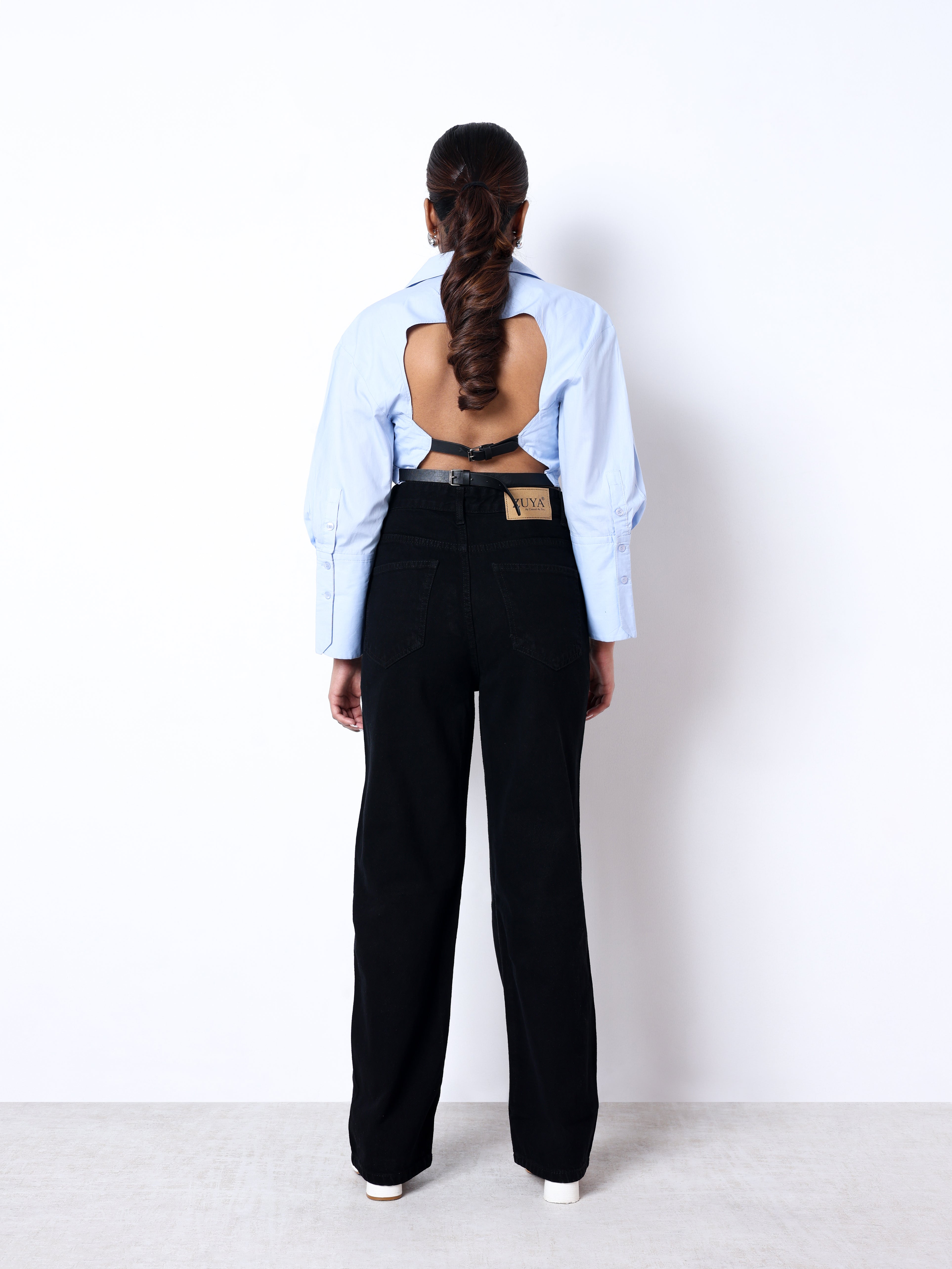 Zuya Straight Fit Plain Denim Jeans - Timeless Sophistication - Black- MY3059-BLACK-PLAIN-A