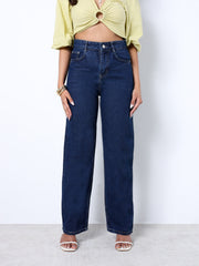 Zuya Straight Fit Plain Denim Jeans - Timeless Sophistication - Dark Blue- MY3059-DX-PLAIN-A