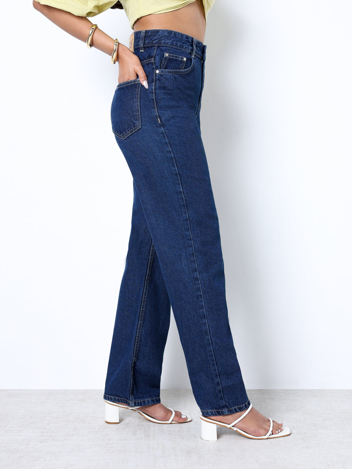 Zuya Straight Fit Plain Denim Jeans - Timeless Sophistication - Dark Blue- MY3059-DX-PLAIN-A