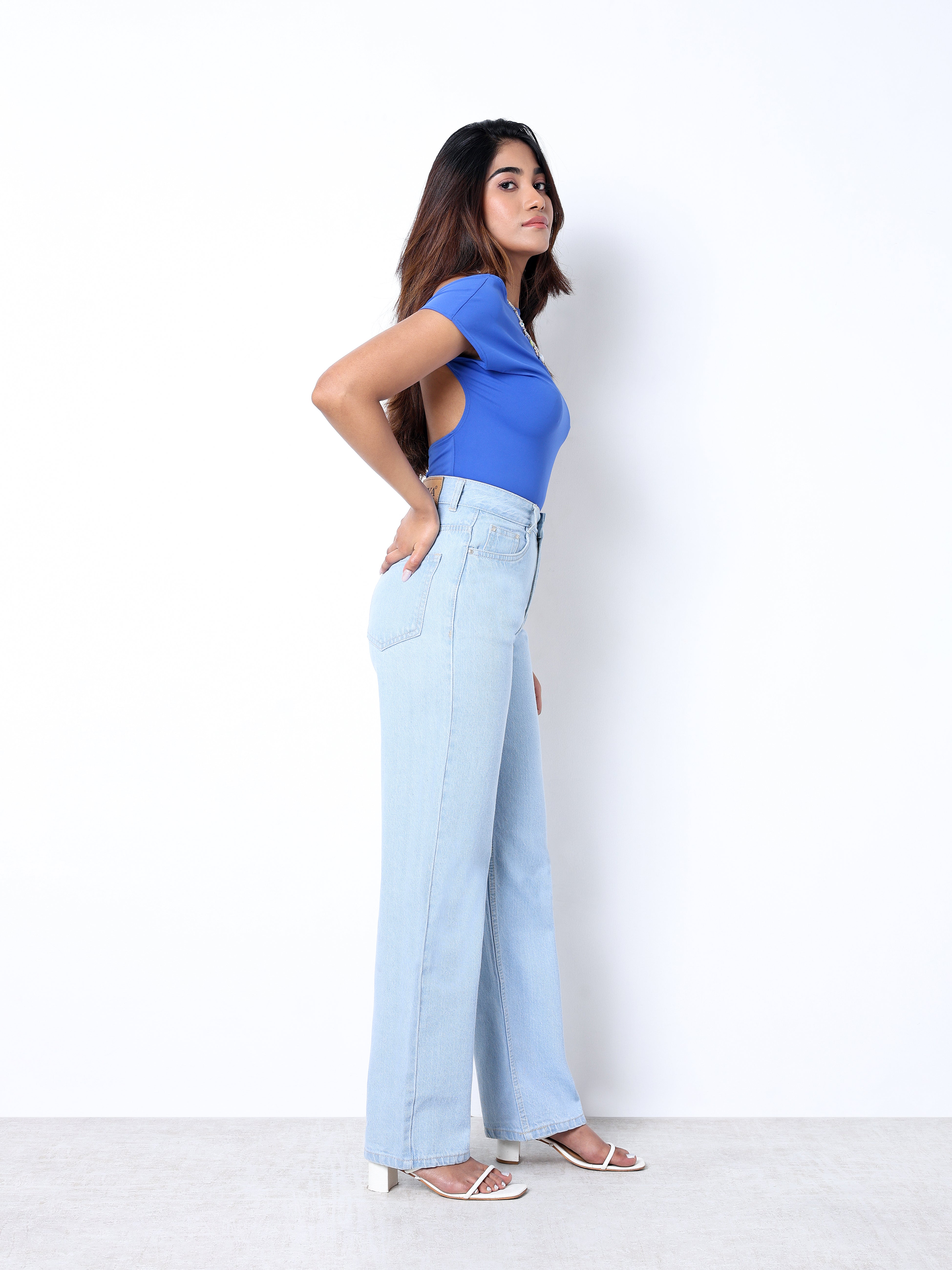 Zuya Straight Fit Plain Denim Jeans - Timeless Sophistication - Ice Blue- MY3059-ICE-PLAIN-A