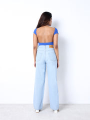 Zuya Straight Fit Plain Denim Jeans - Timeless Sophistication - Ice Blue- MY3059-ICE-PLAIN-A