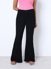 Zuya Bootcut Plain Denim Jeans - 5 Pockets / Flattering, Timeless Style / Black - MY4020-BLACK-PLAIN-A