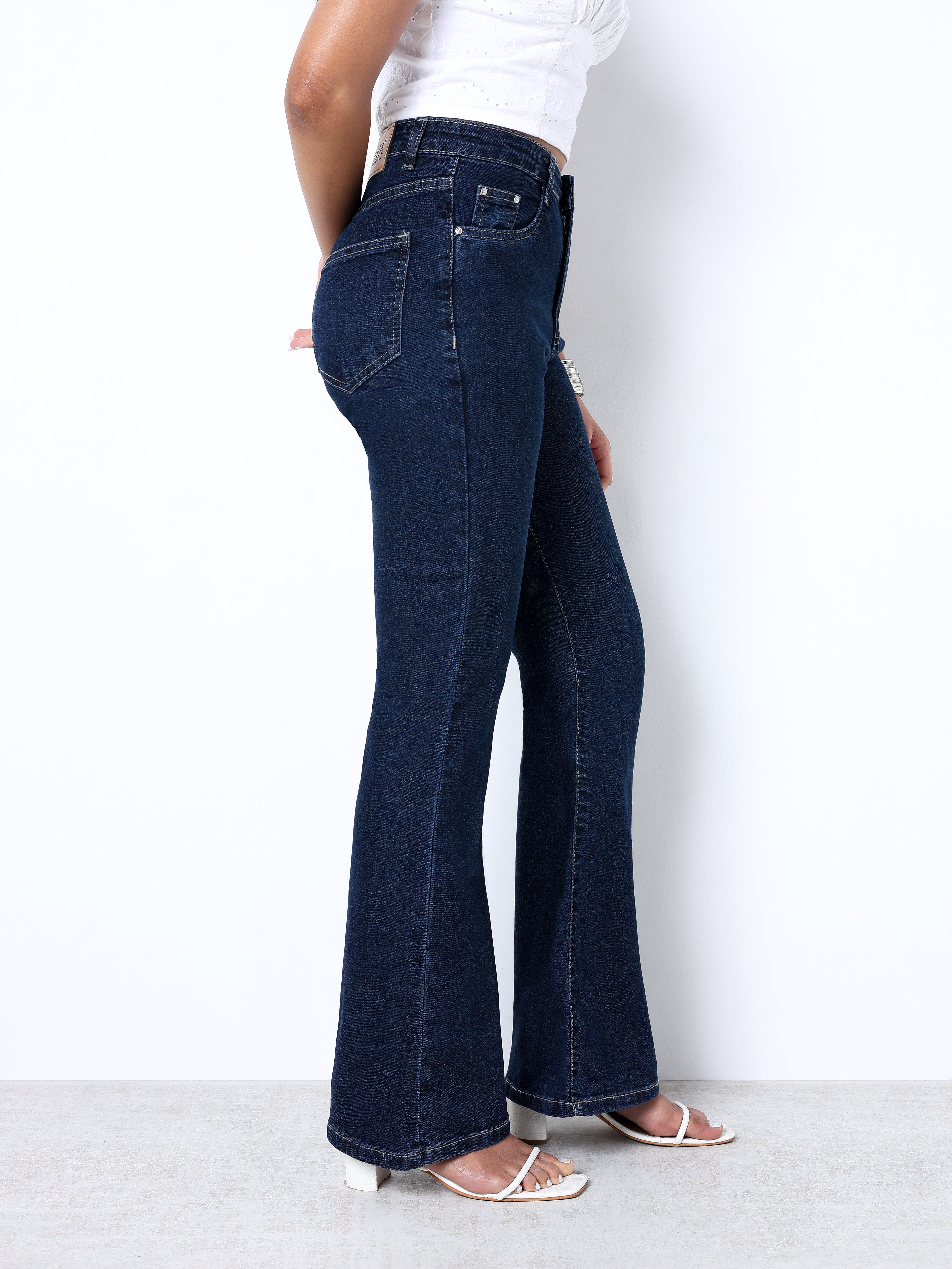 Zuya Bootcut Plain Denim Jeans - 5 Pockets / Flattering, Timeless Style / Dark Blue- MY4020-DX-PLAIN-A