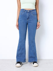 Zuya Bootcut Plain Denim Jeans - 5 Pockets / Flattering, Timeless Style / Stone Blue - MY4020-STONE-PLAIN-A