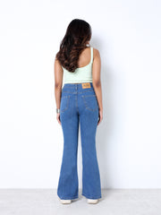 Zuya Bootcut Plain Denim Jeans - 5 Pockets / Flattering, Timeless Style / Stone Blue - MY4020-STONE-PLAIN-A
