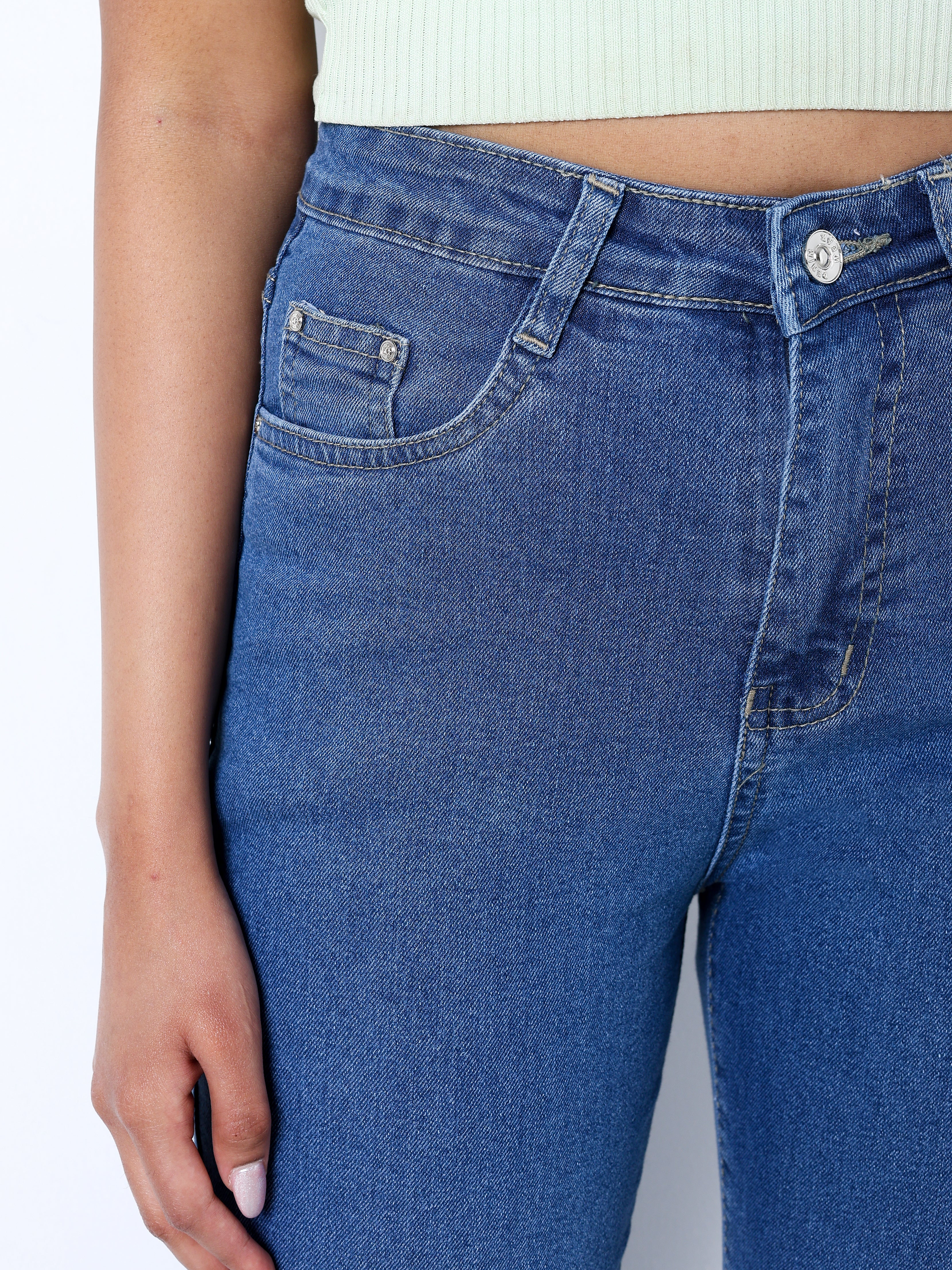 Zuya Bootcut Plain Denim Jeans - 5 Pockets / Flattering, Timeless Style / Stone Blue - MY4020-STONE-PLAIN-A